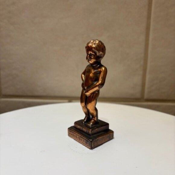 BRUXELLES Brussels Bronze Figurine 'Manneken Pis' - VINTAGE 4" - Picture 7 of 9